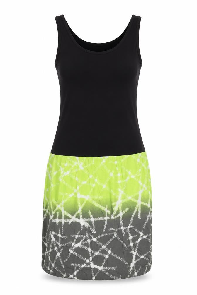 Miss Captain Womens Multicoloured Geometric Viscose Tank Dress Size 10 Round Neck Pullover