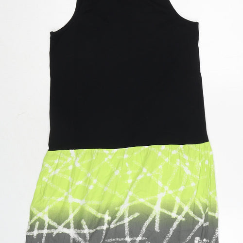 Miss Captain Womens Multicoloured Geometric Viscose Tank Dress Size 10 Round Neck Pullover