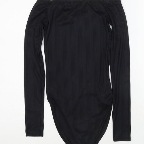 Miss Selfridge Womens Black Polyester Bodysuit One-Piece Size 6 Snap
