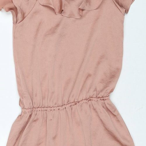 NEXT Womens Beige Polyester A-Line Size 10 V-Neck Pullover - Cold Shoulder