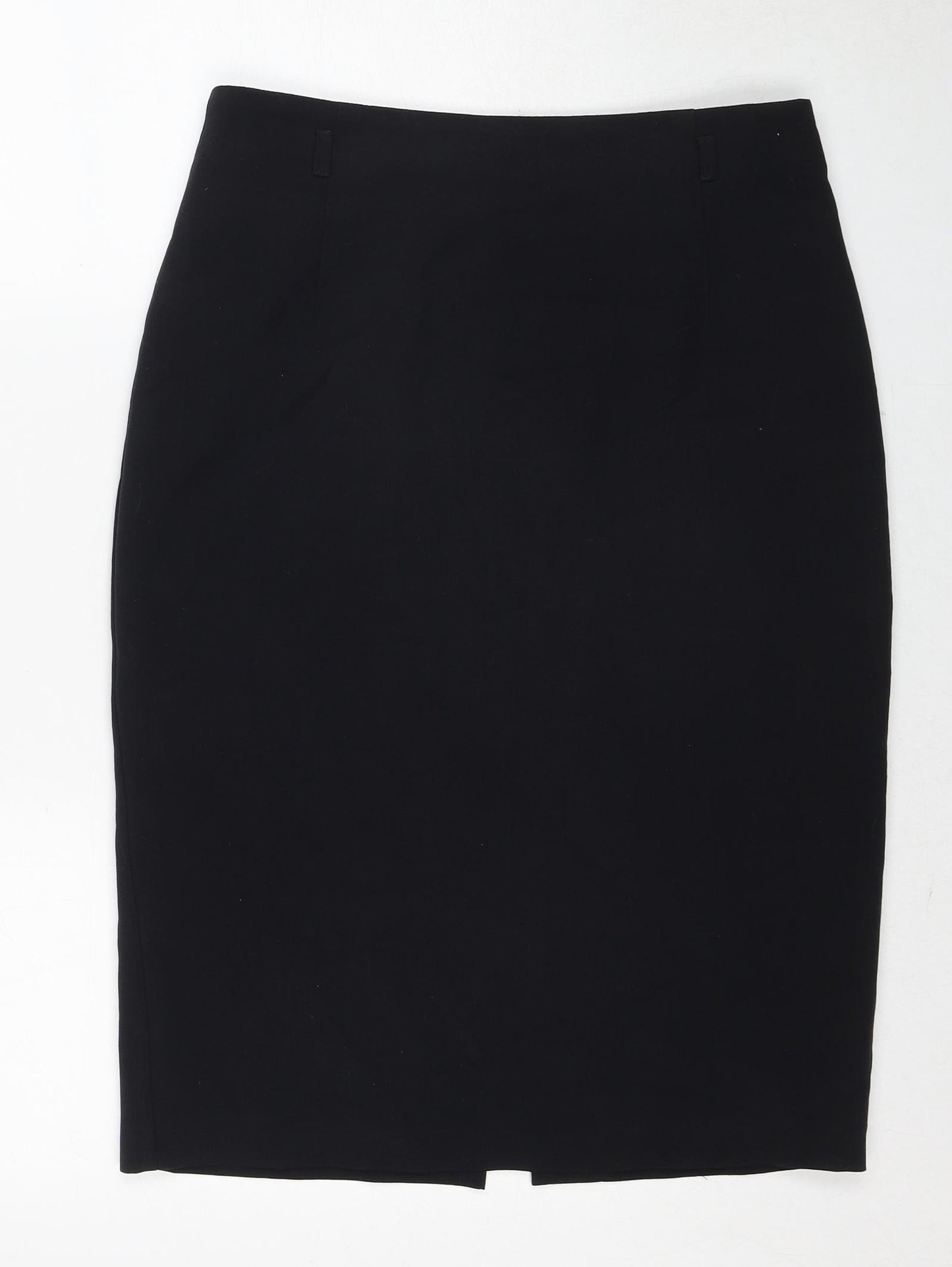 Marks and Spencer Womens Black Polyester Straight & Pencil Skirt Size 12 Zip
