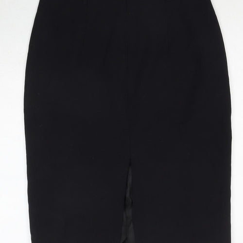 Marks and Spencer Womens Black Polyester Straight & Pencil Skirt Size 12 Zip