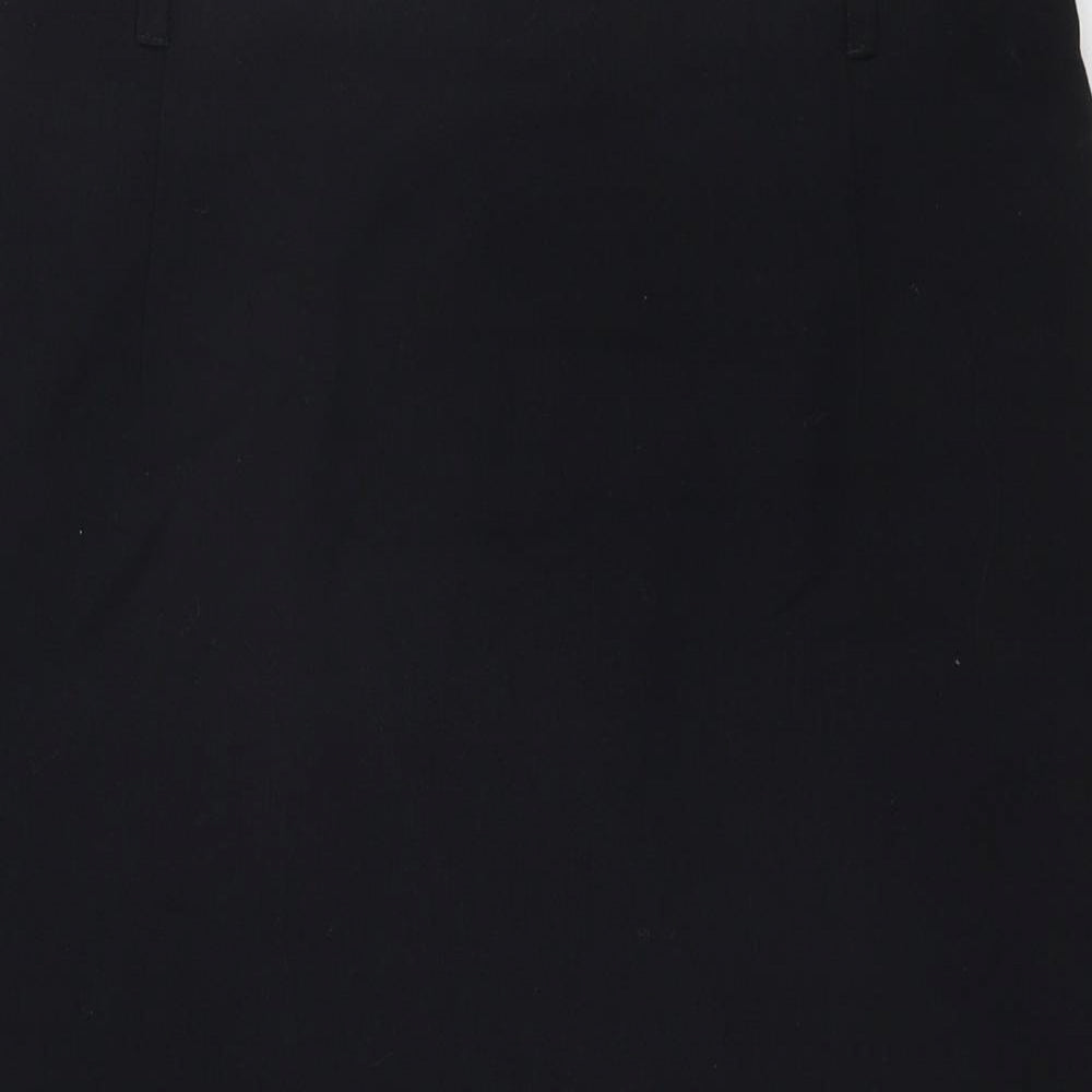 Marks and Spencer Womens Black Polyester Straight & Pencil Skirt Size 12 Zip