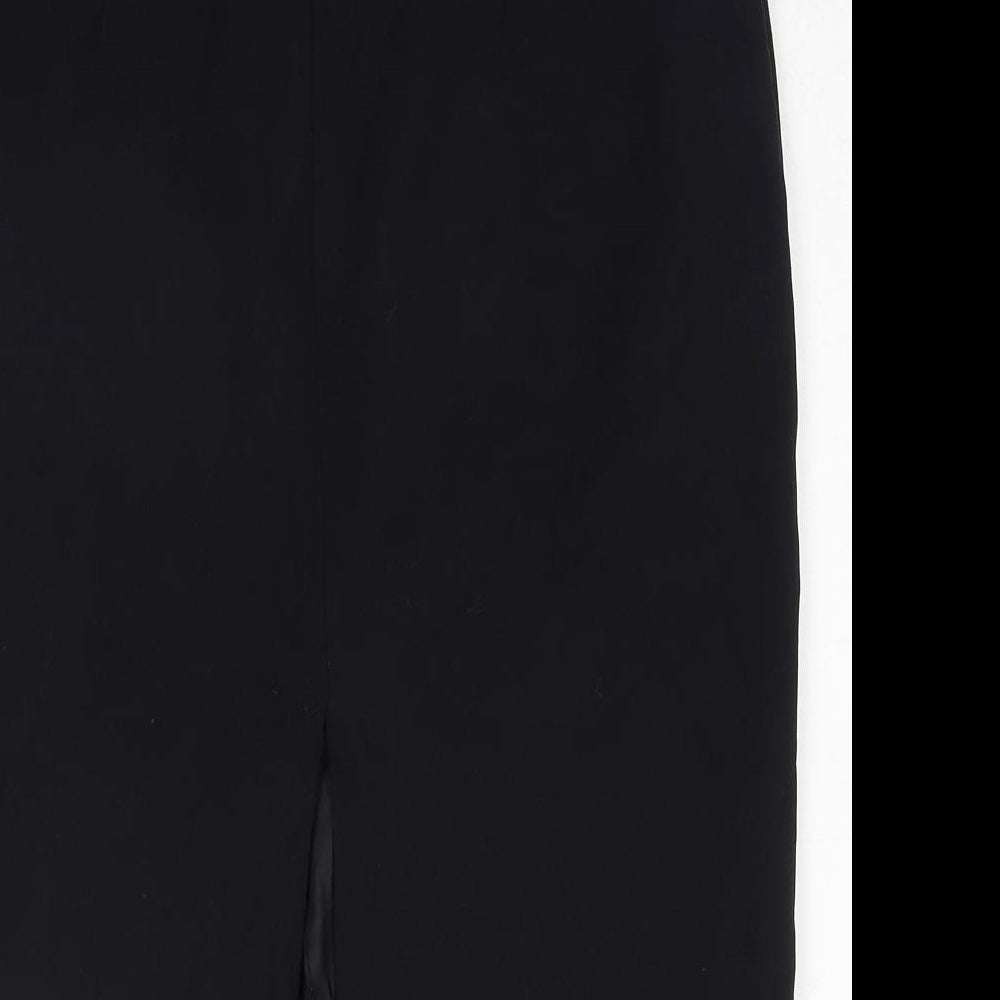 Marks and Spencer Womens Black Polyester Straight & Pencil Skirt Size 12 Zip