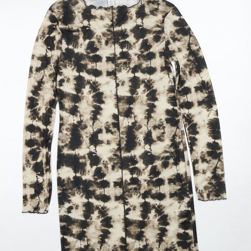 Topshop Womens Multicoloured Tie Dye Polyester A-Line Size 12 Round Neck Pullover