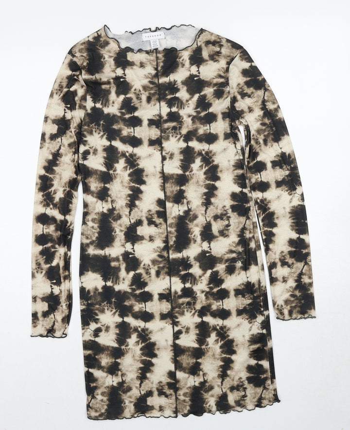 Topshop Womens Multicoloured Tie Dye Polyester A-Line Size 12 Round Neck Pullover