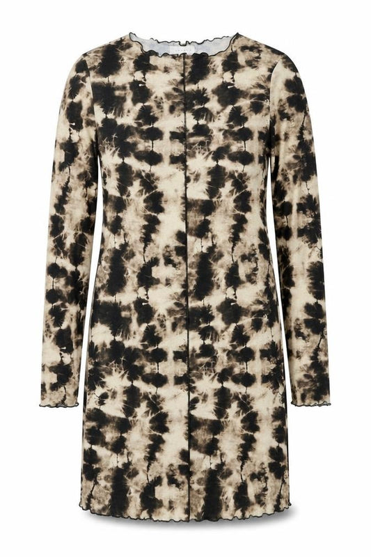 Front view of Topshop women’s multicoloured tie dye polyester a-line, size UK 12, round neck pullover