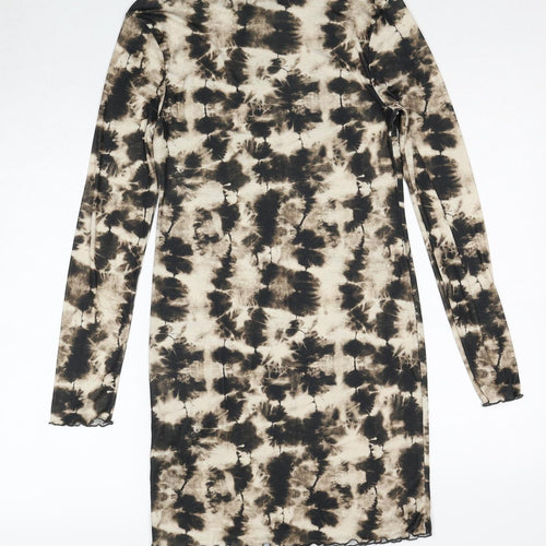 Topshop Womens Multicoloured Tie Dye Polyester A-Line Size 12 Round Neck Pullover