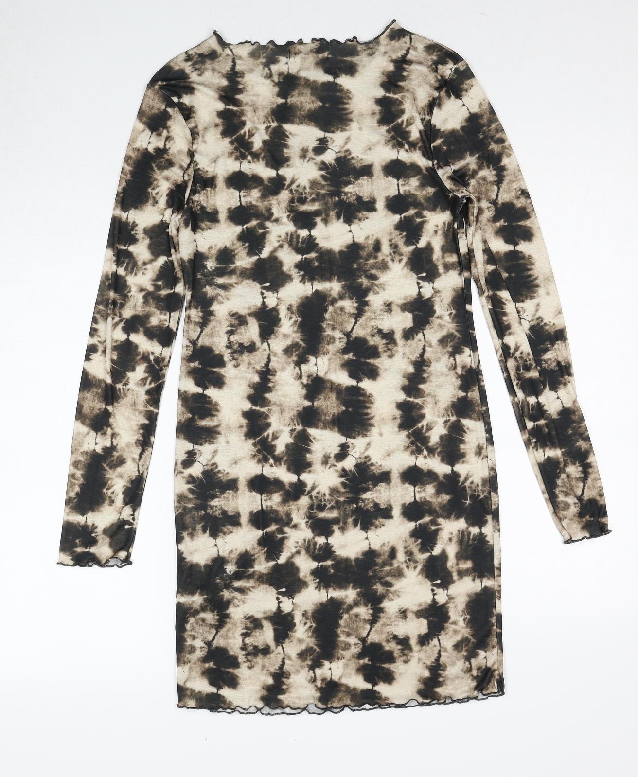 Topshop Womens Multicoloured Tie Dye Polyester A-Line Size 12 Round Neck Pullover