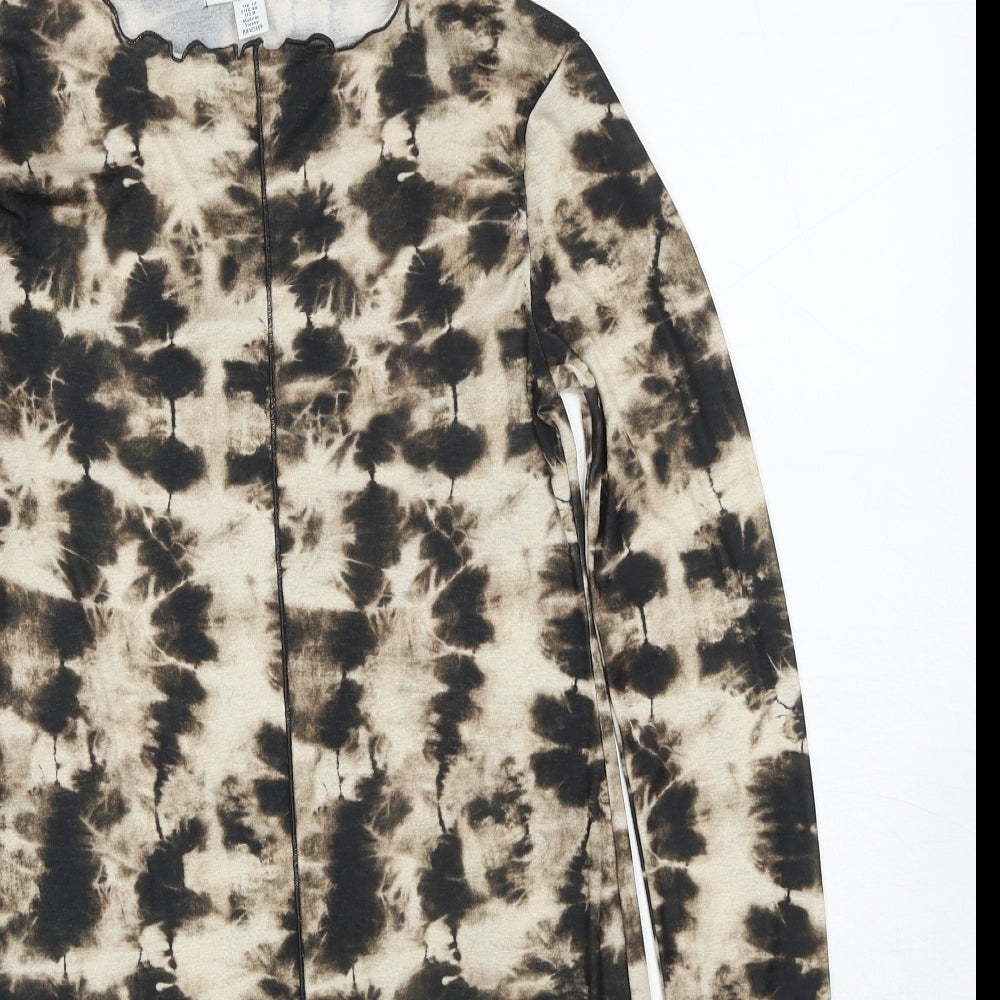 Topshop Womens Multicoloured Tie Dye Polyester A-Line Size 12 Round Neck Pullover