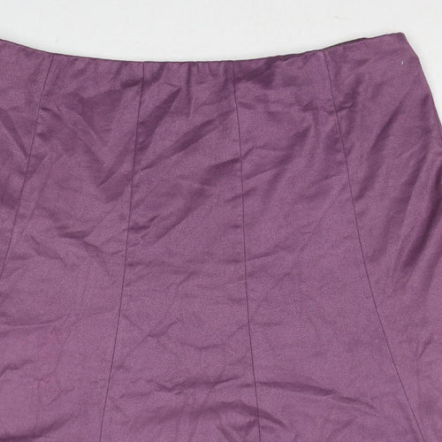 Marks and Spencer Womens Purple Polyester Swing Skirt Size 20 Zip