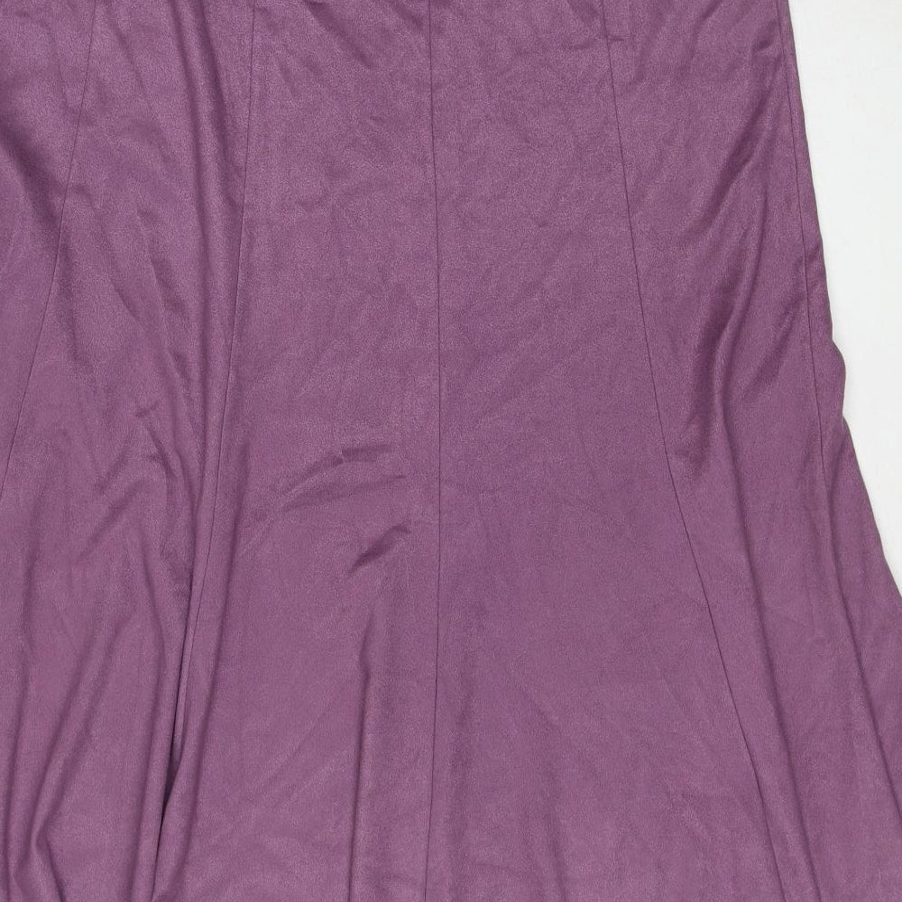 Marks and Spencer Womens Purple Polyester Swing Skirt Size 20 Zip