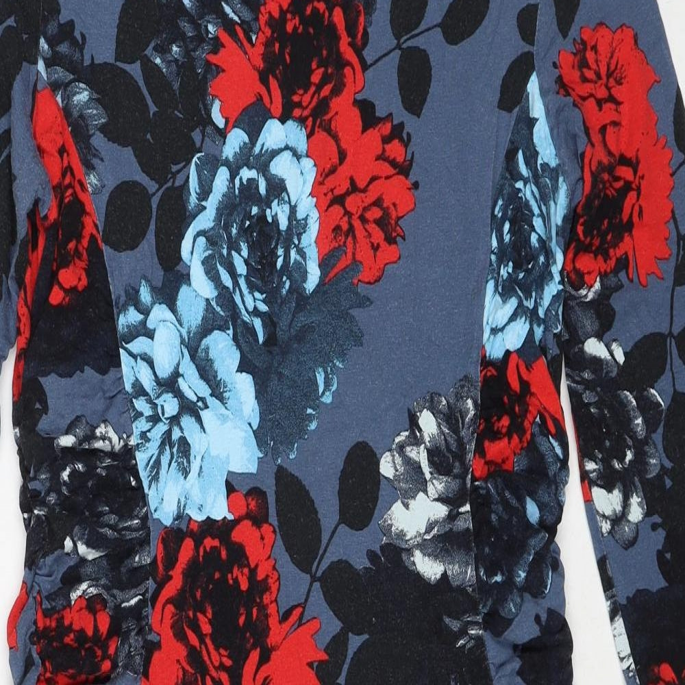 Phase Eight Womens Multicoloured Floral Viscose Shift Size 16 Round Neck Zip