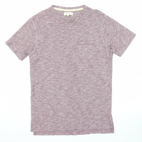 River Island Mens Purple Cotton T-Shirt Size S Round Neck