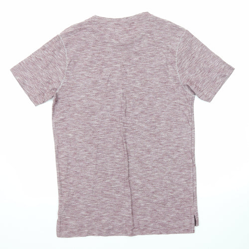 River Island Mens Purple Cotton T-Shirt Size S Round Neck