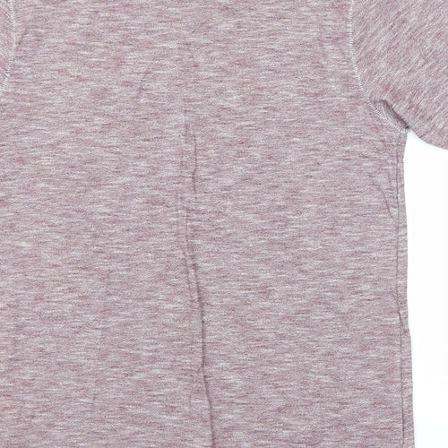 River Island Mens Purple Cotton T-Shirt Size S Round Neck