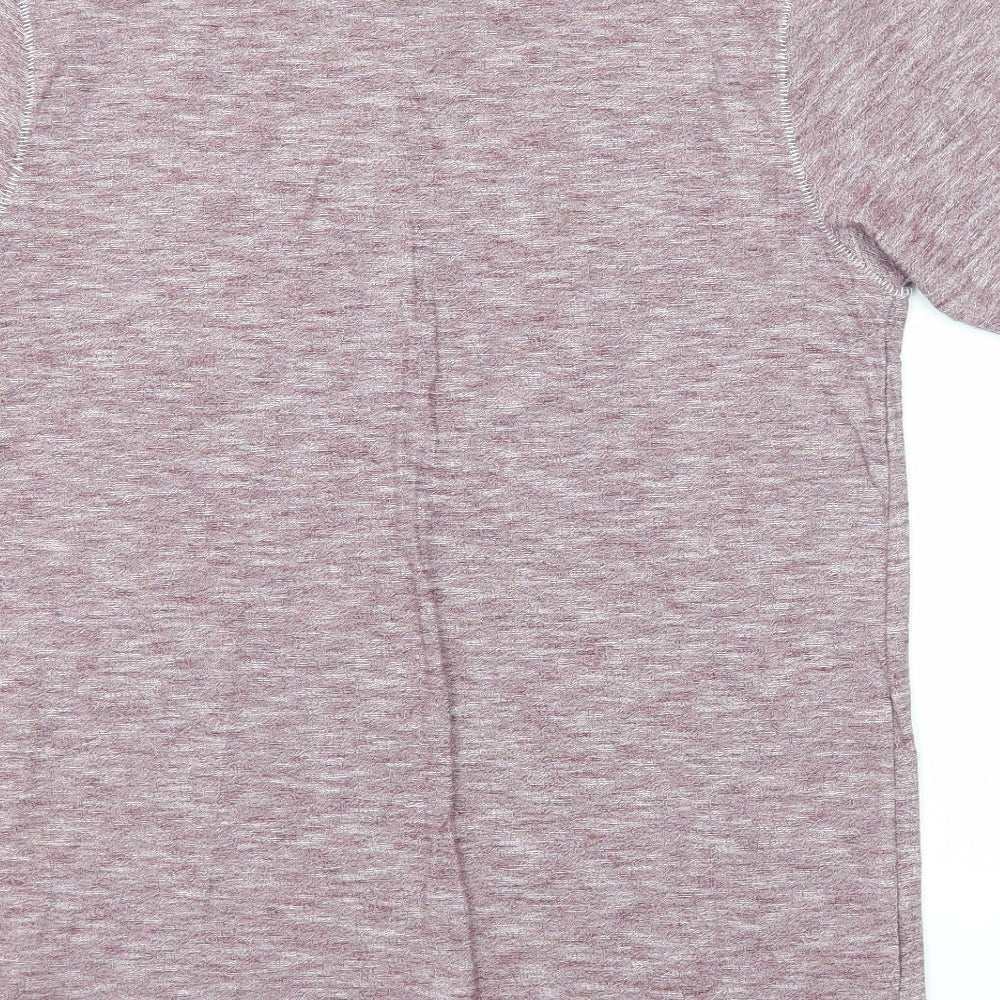 River Island Mens Purple Cotton T-Shirt Size S Round Neck