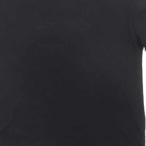 Select Womens Black Cotton Basic T-Shirt Size M Round Neck - Rose