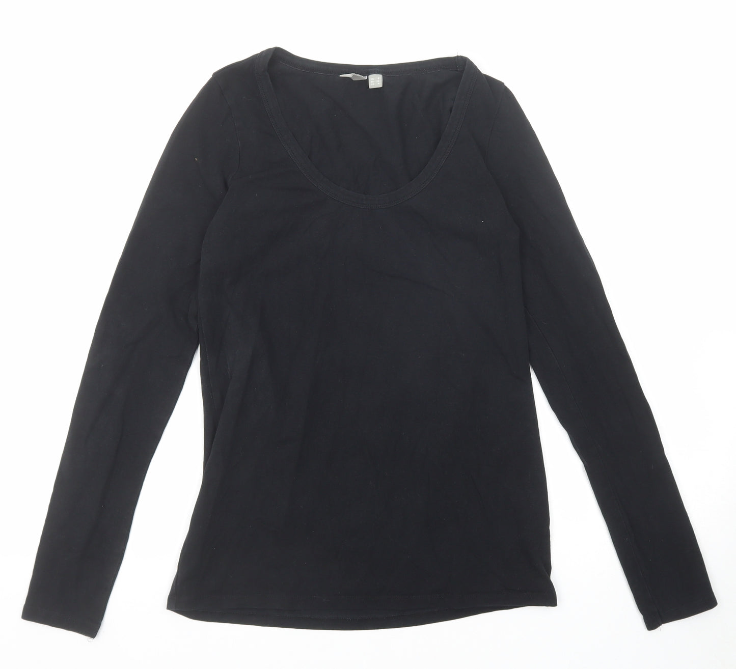 ASOS Womens Black Cotton Basic T-Shirt Size 8 Scoop Neck