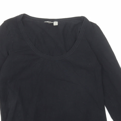 ASOS Womens Black Cotton Basic T-Shirt Size 8 Scoop Neck