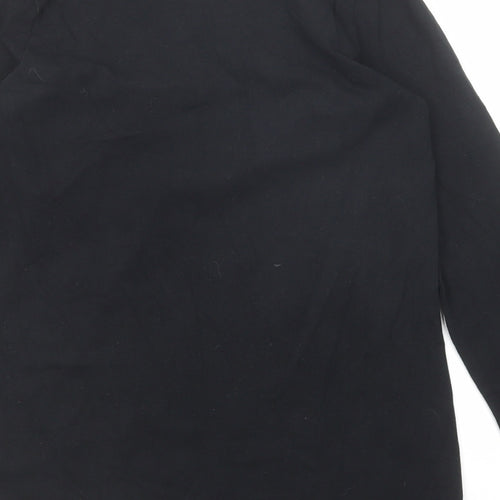 ASOS Womens Black Cotton Basic T-Shirt Size 8 Scoop Neck