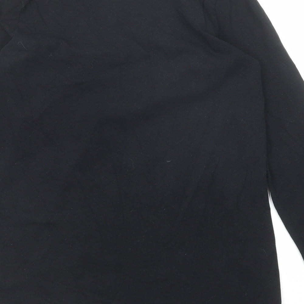 ASOS Womens Black Cotton Basic T-Shirt Size 8 Scoop Neck