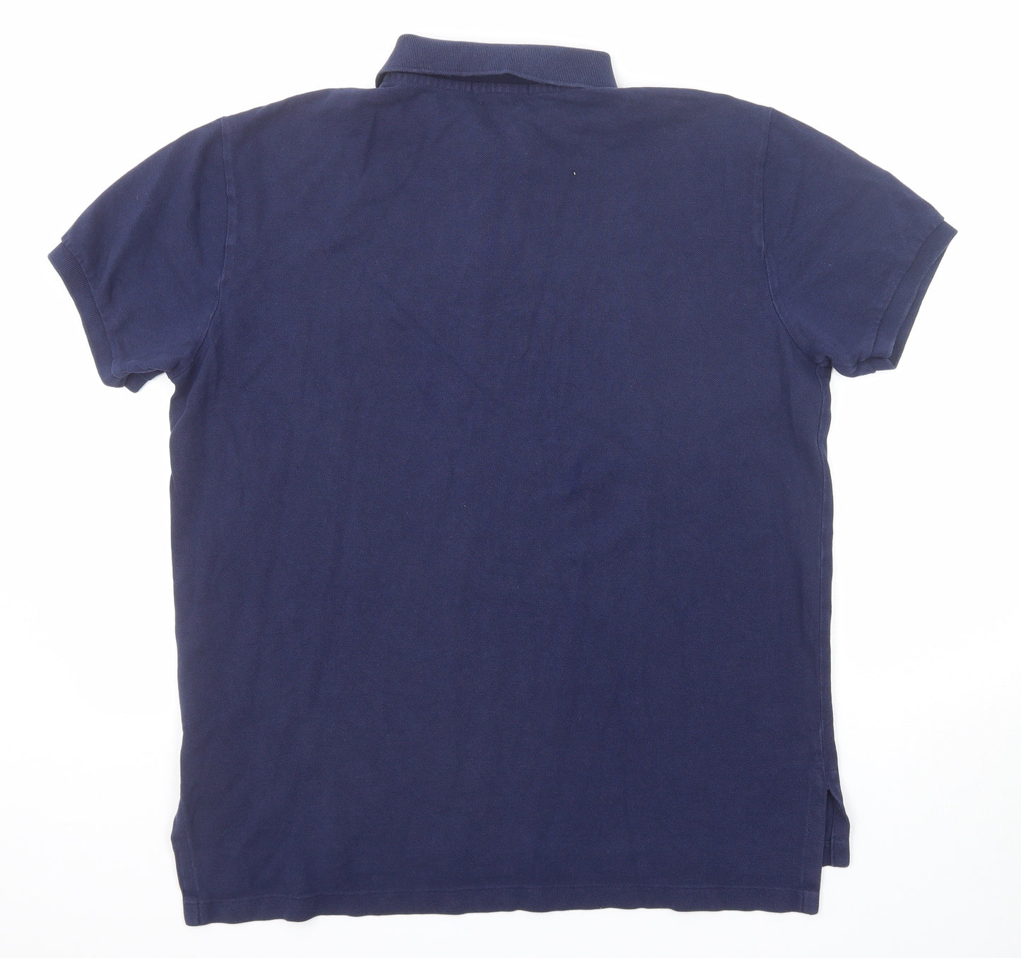 Polo Ralph Lauren Mens Blue Cotton Polo Size L Collared Button