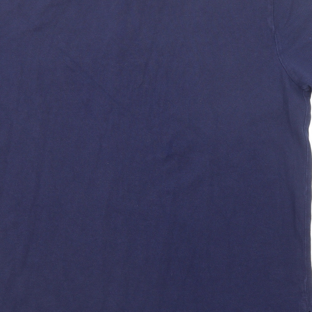 Polo Ralph Lauren Mens Blue Cotton Polo Size L Collared Button