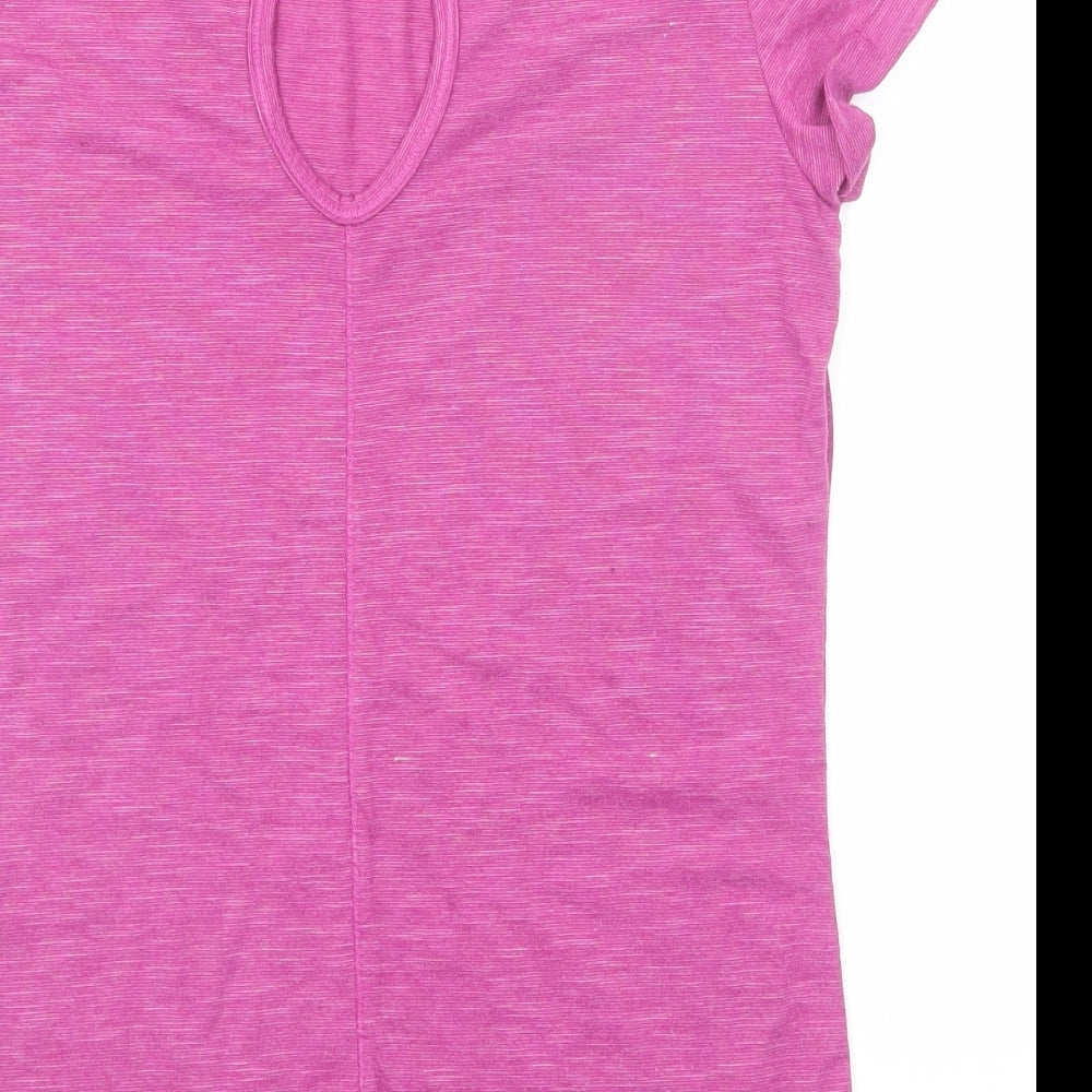 LA Gear Womens Pink Polyester Basic T-Shirt Size 8 Boat Neck Pullover