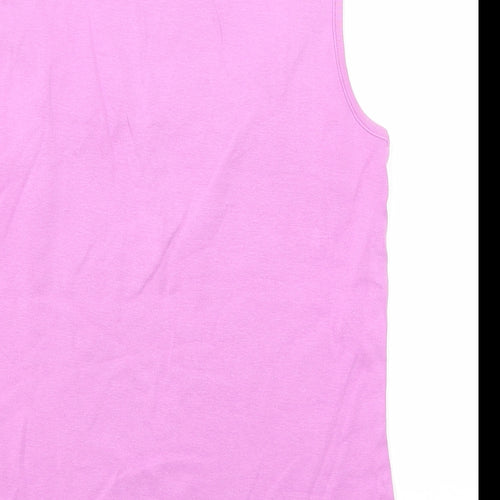 BHS Womens Purple Cotton Basic Tank Size 10 Square Neck