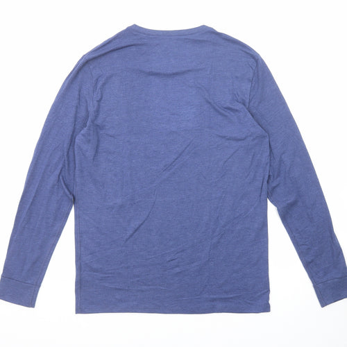 Marks and Spencer Mens Blue Polyester T-Shirt Size M Round Neck