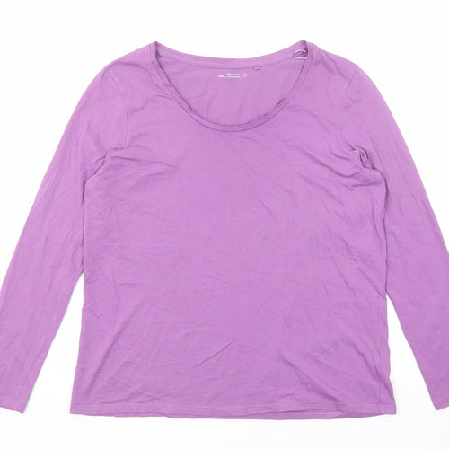 NEXT Womens Purple Cotton Basic T-Shirt Size 14 Boat Neck