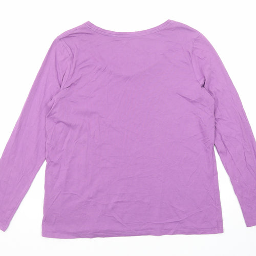 NEXT Womens Purple Cotton Basic T-Shirt Size 14 Boat Neck