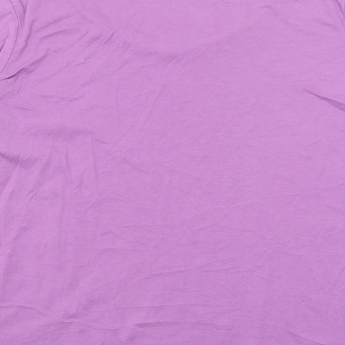 NEXT Womens Purple Cotton Basic T-Shirt Size 14 Boat Neck