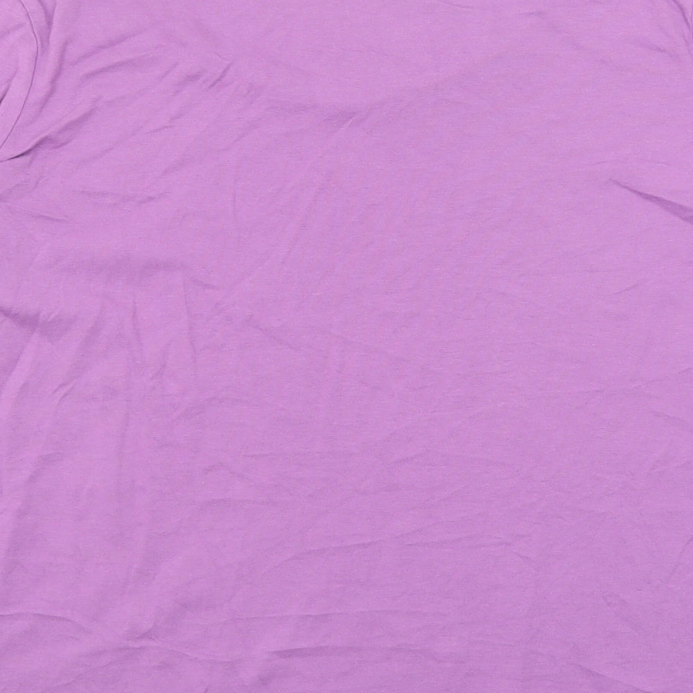 NEXT Womens Purple Cotton Basic T-Shirt Size 14 Boat Neck