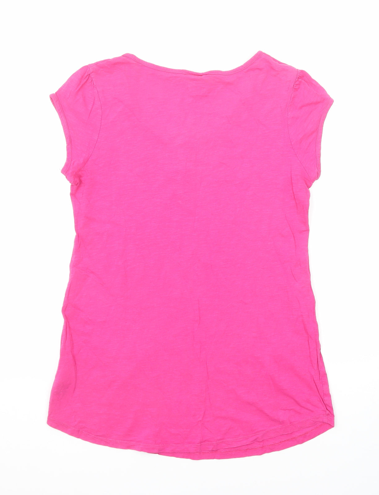 Monsoon Womens Pink Cotton Basic T-Shirt Size 12 Boat Neck