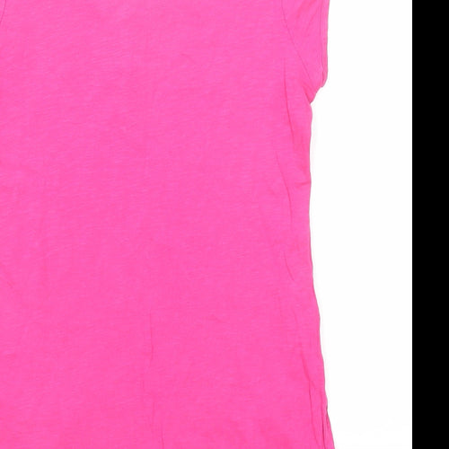 Monsoon Womens Pink Cotton Basic T-Shirt Size 12 Boat Neck