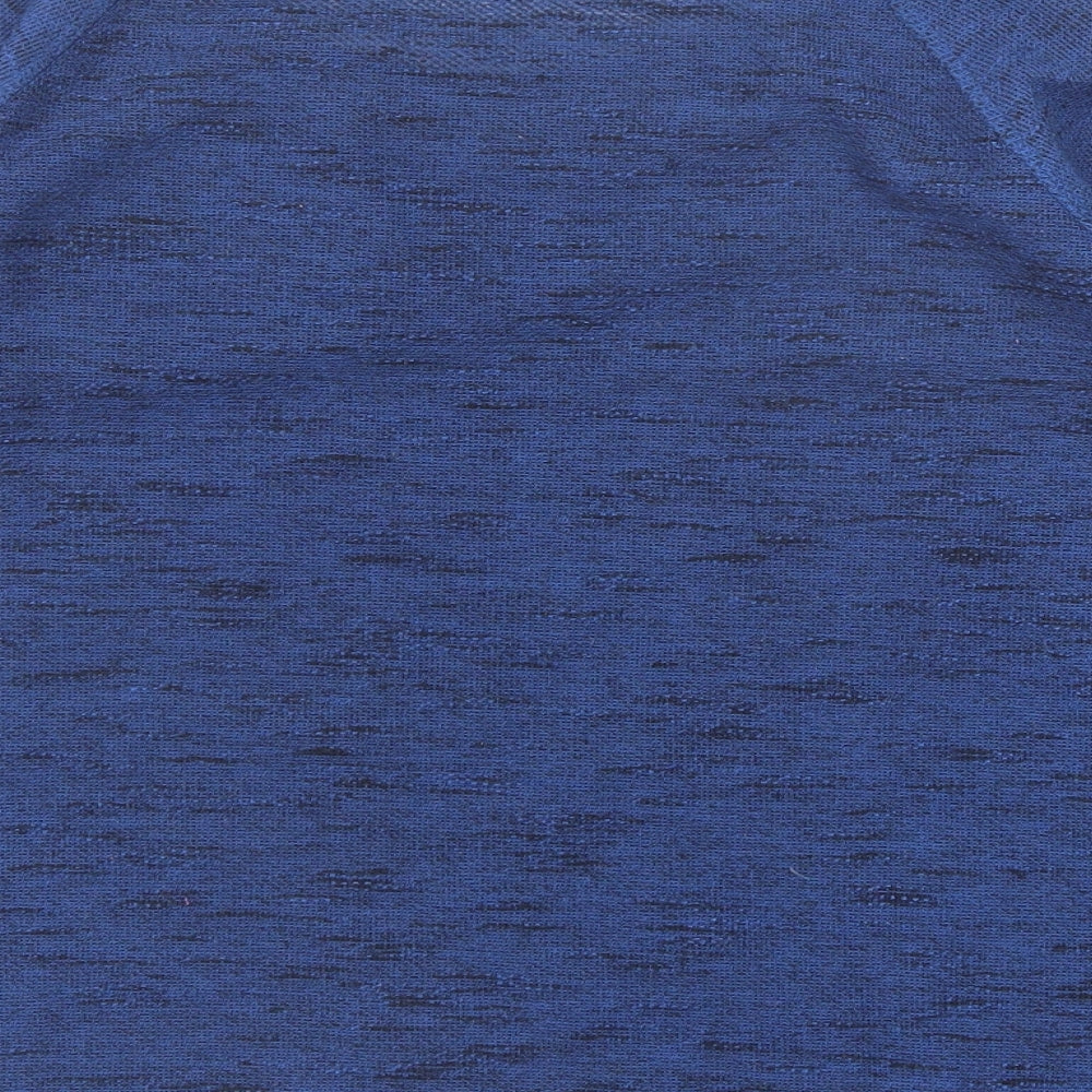 New Look Womens Blue Polyester Basic Blouse Size 12 Boat Neck - Marl