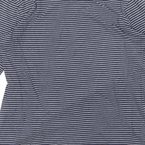 White Stuff Womens Blue Striped Cotton Basic T-Shirt Size 12 Boat Neck