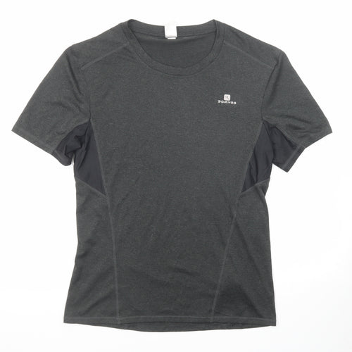 DECATHLON Womens Grey Polyester Pullover T-Shirt Size M Crew Neck Pullover