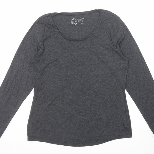 BHS Womens Grey Cotton Basic T-Shirt Size 18 Round Neck