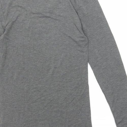 Marks and Spencer Womens Grey Acrylic Basic T-Shirt Size 12 Scoop Neck
