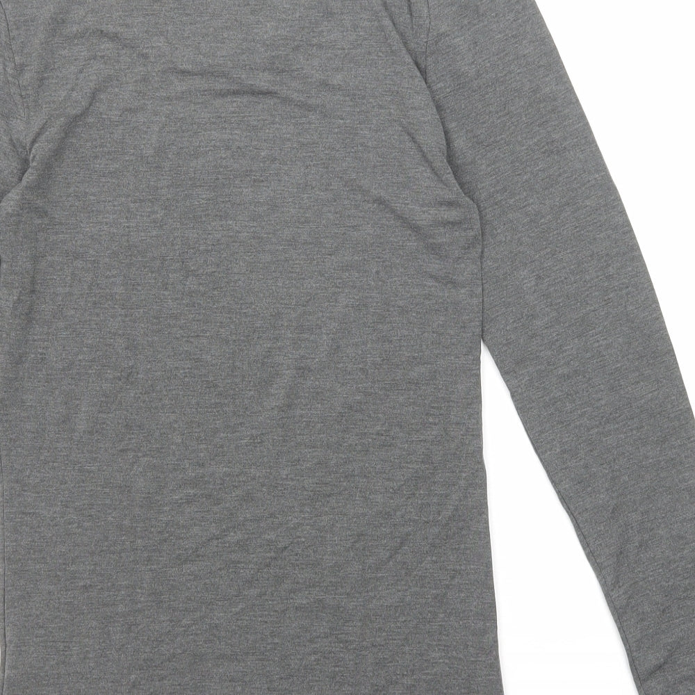 Marks and Spencer Womens Grey Acrylic Basic T-Shirt Size 12 Scoop Neck