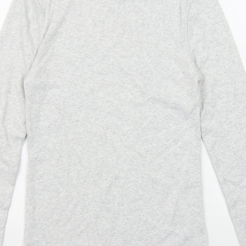 Marks and Spencer Womens Grey Polyester Basic T-Shirt Size 8 Round Neck