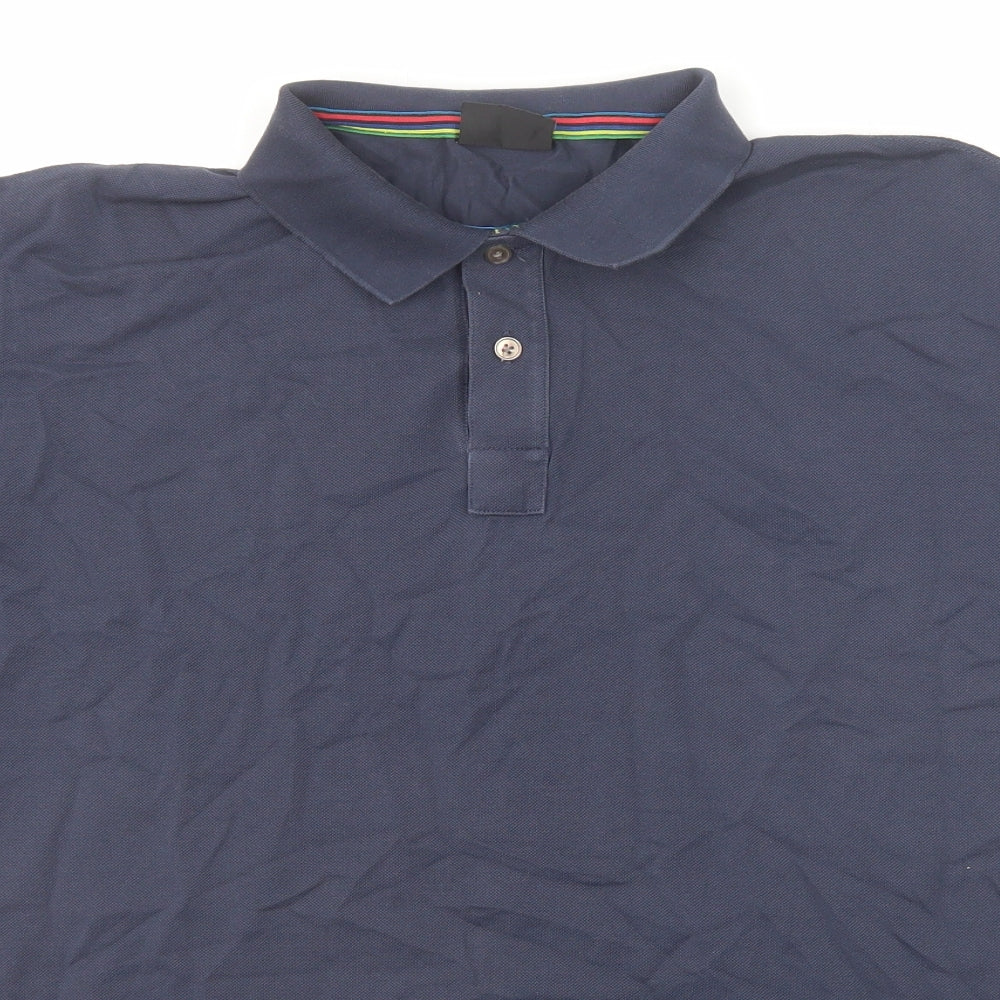 Paul Smith Mens Blue Cotton Polo Size 2XL Collared Button