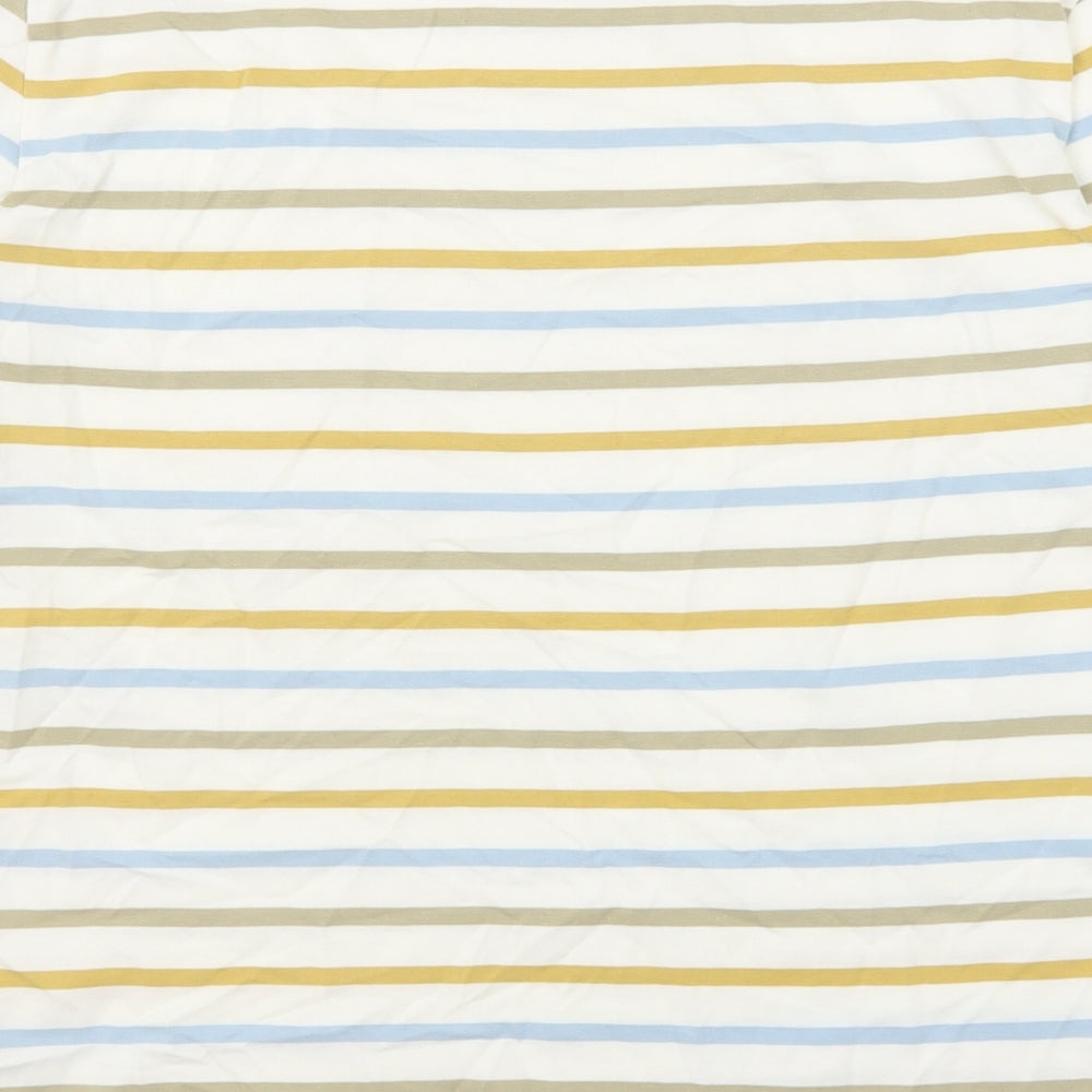 Seasalt Womens Multicoloured Striped Cotton Basic T-Shirt Size 8 Round Neck