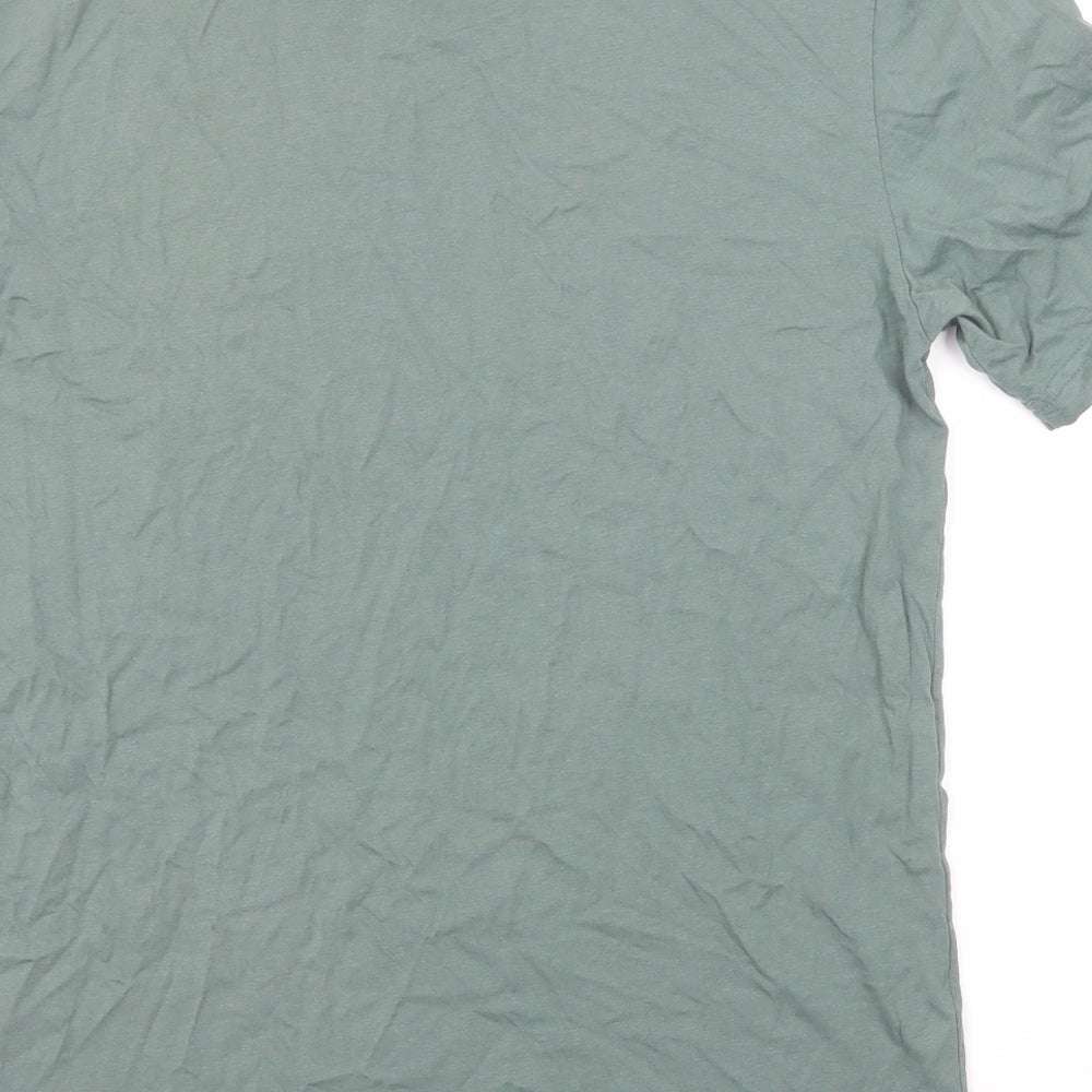 NEXT Mens Green Cotton T-Shirt Size M Round Neck