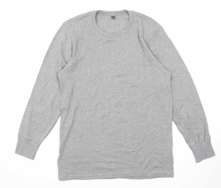 Marks and Spencer Mens Grey Cotton Pullover Sweatshirt Size L
