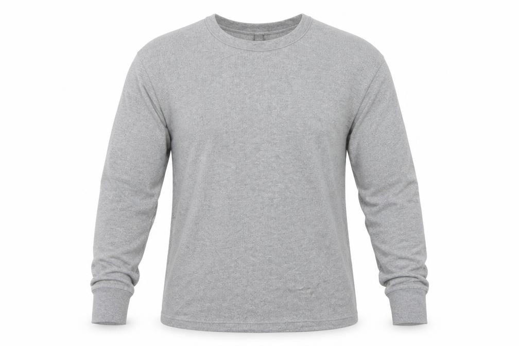 Front view of Marks & Spencer men’s grey cotton pullover sweatshirt, size L