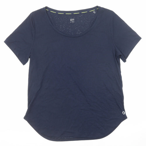 GOODMOVE Womens Blue Polyester Basic T-Shirt Size 10 Round Neck